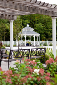 Long shot of the wedding area on display