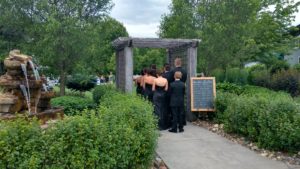 Group of people in black outfit in the wedding