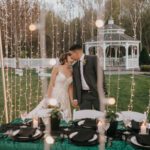 Bride and groom kissing each other