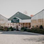 The entrance to a greenhouse.